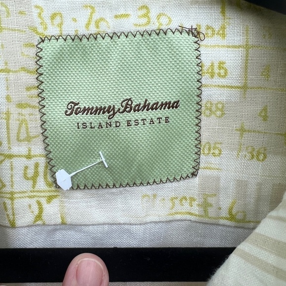 Tommy Bahama Island Estate Linen Beachy Vacation Geometric Buttondown Shirt L - Picture 5 of 12